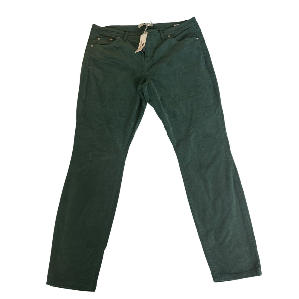 NEW Vineyard Vines Pants 16 Green Velveteen Jamie High-Rise Skinny Stretch